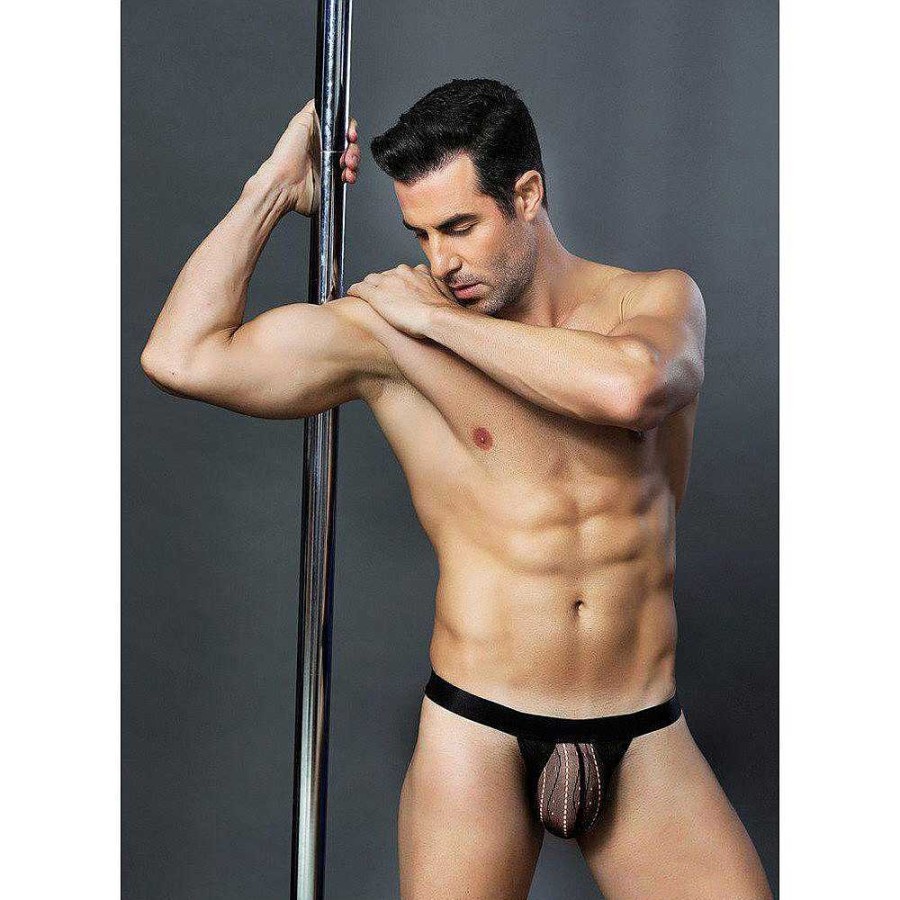 Bondara Bondara Man Sheer Mesh Jock Thong Black Men'S Sexy Underwear