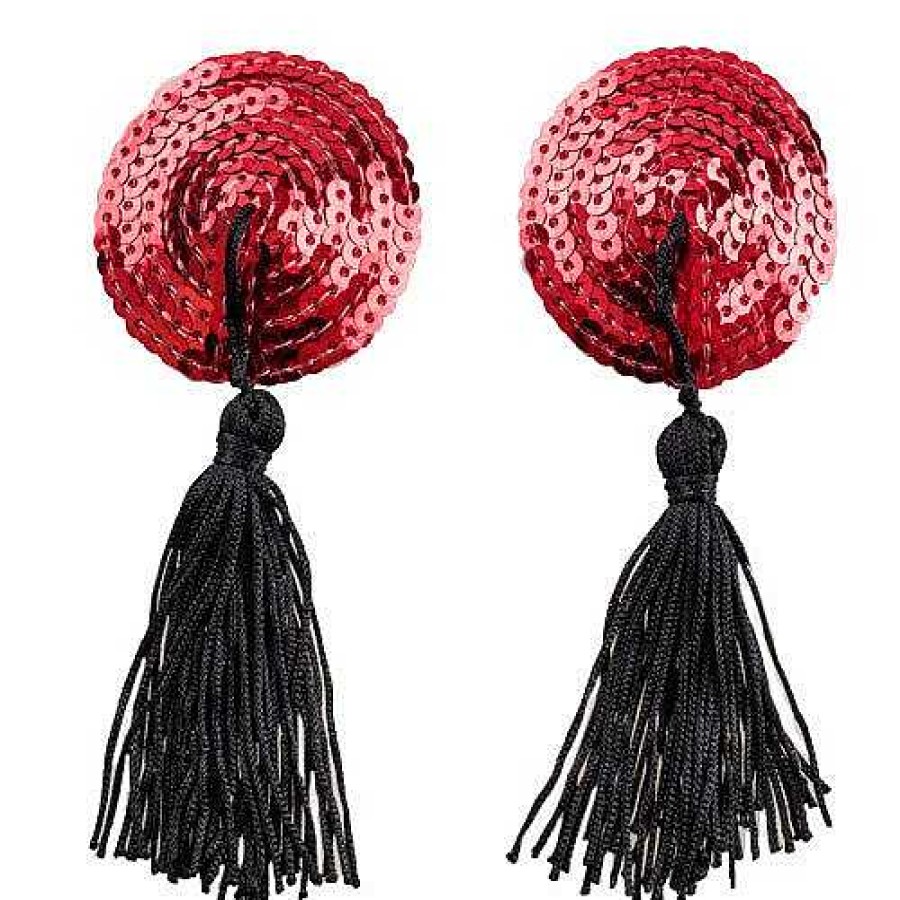 Bondara Lingerie Bondara Burlesque Sequin Nipple Tassels Red Sexy Lingerie For Women