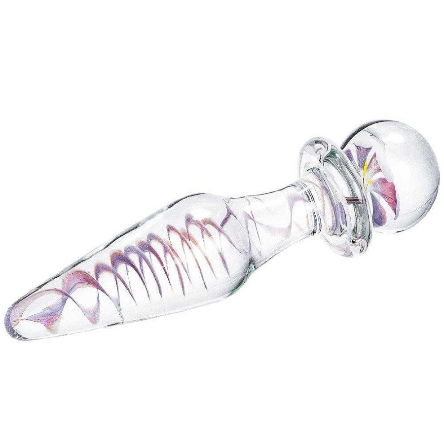 Bondara Glacier Glass Pretty Petals Flower Butt Plug - 6.5 Inch Clear Butt Plugs