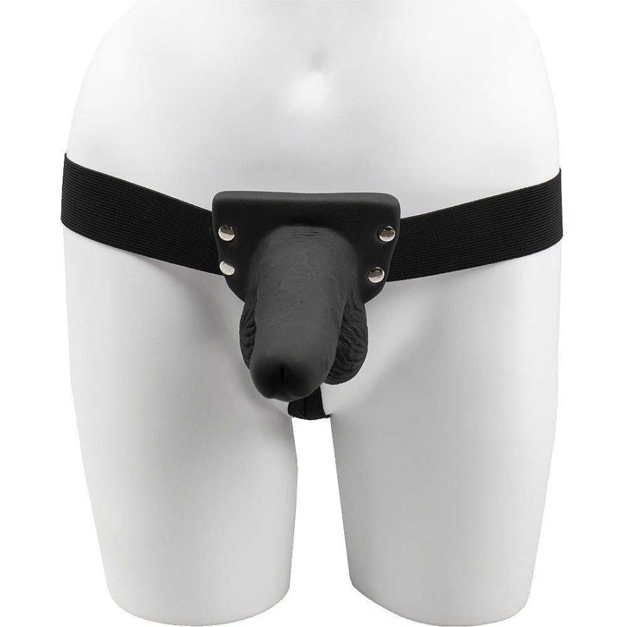 Bondara Bondara 7 Function Hollow Vibrating Strap-On - 6 Inch Black Strap-Ons