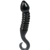 Glacier Glacier Glass Ribbed Dildo - 7.5 Inch Smoky Black Dildos