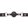 Bondara Bondage Bondara Contrast Stitch Faux Leather Vented Ball Gag Black Ball Gags & Mouth Gags