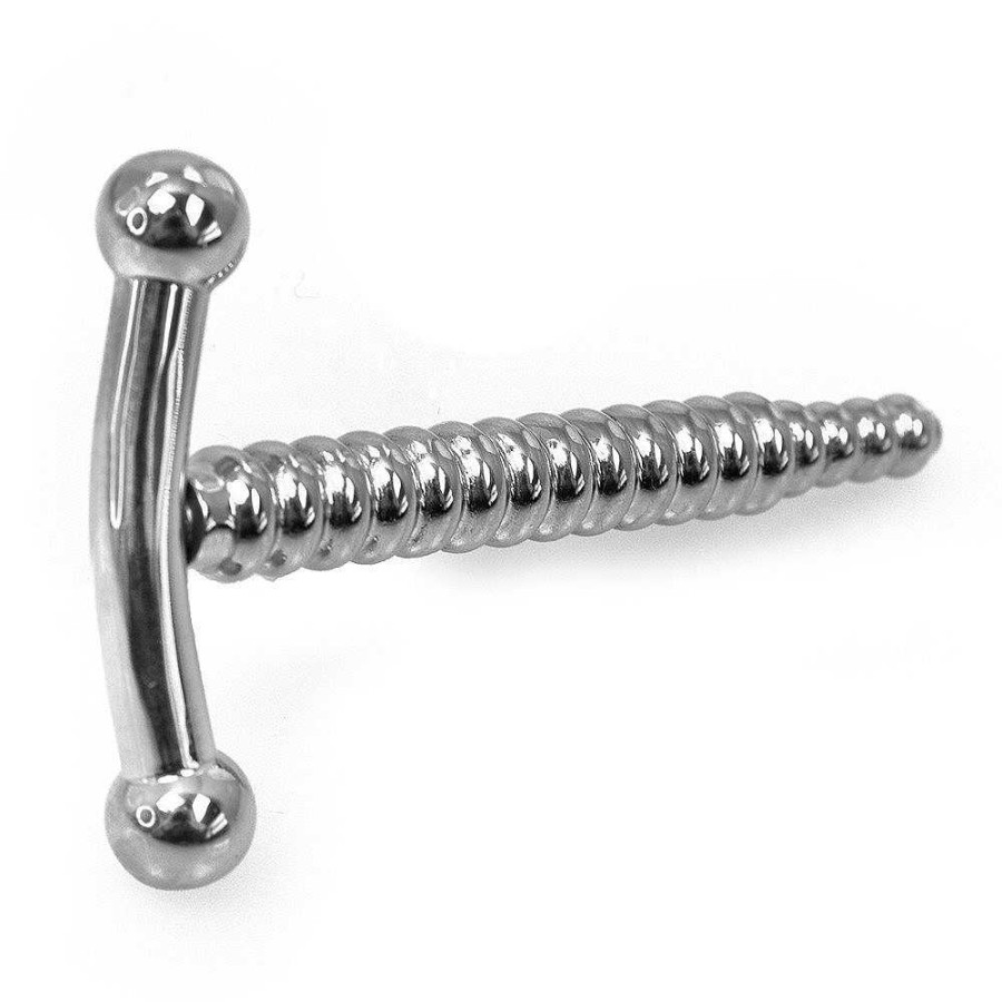 Bondara Torment Piss Tap Stainless Steel Penis Plug - 2.5 Inch Silver Medical Play Toys