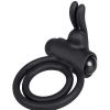 Bondara Bondara Silicone Double Vibrating Rabbit Cock Ring Black Male Sex Toys