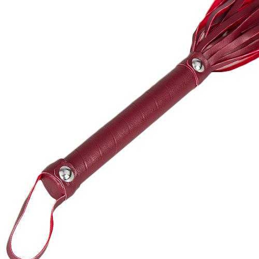 Bondara Bondara Faux Leather Flogger - 17.5 Inch Red Floggers, Whips & Ticklers