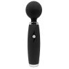 Bondara Bondara Powerhouse Black 8 Function Rechargeable Wand Vibrator Black And Silver Vibrators