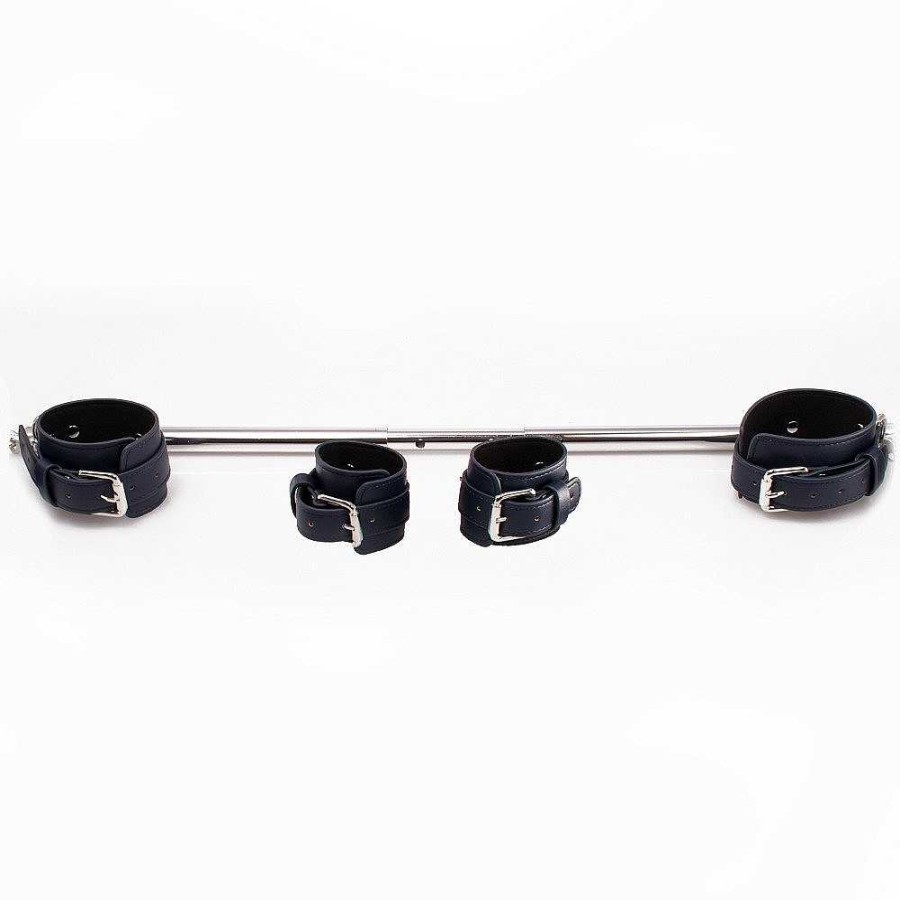 Luxe Bondara Luxe Royal Secret Expandable Spreader Bar With Handcuffs Navy Bondage Restraints & Handcuffs