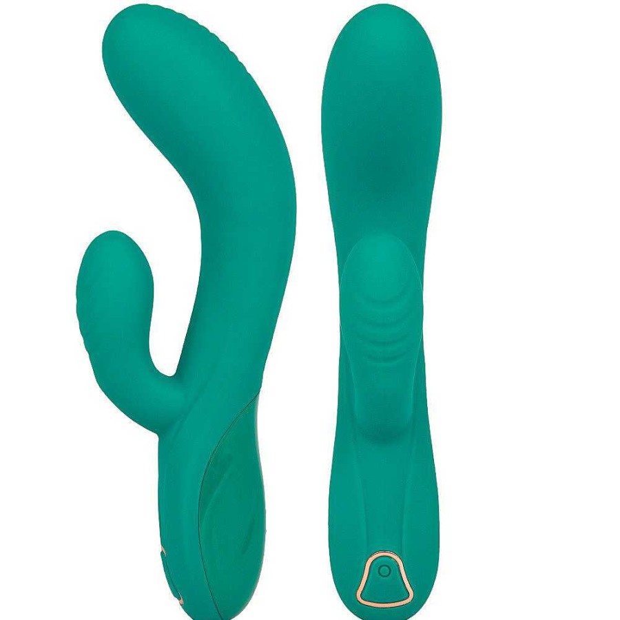 Bondara Bondara Aqua Rose Gold 10 Function Rechargeable Rabbit Vibrator Green Vibrators