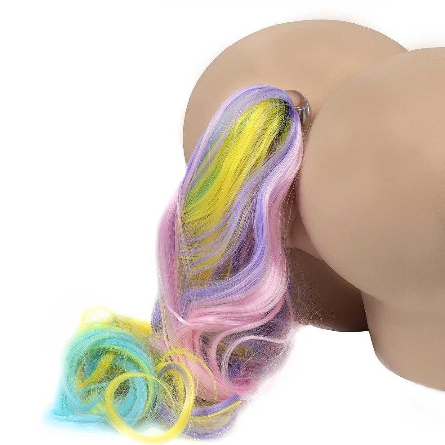 Pride Shop Kinky Tails Pastel Pony Glass Butt Plug Pastel Multi Butt Plugs