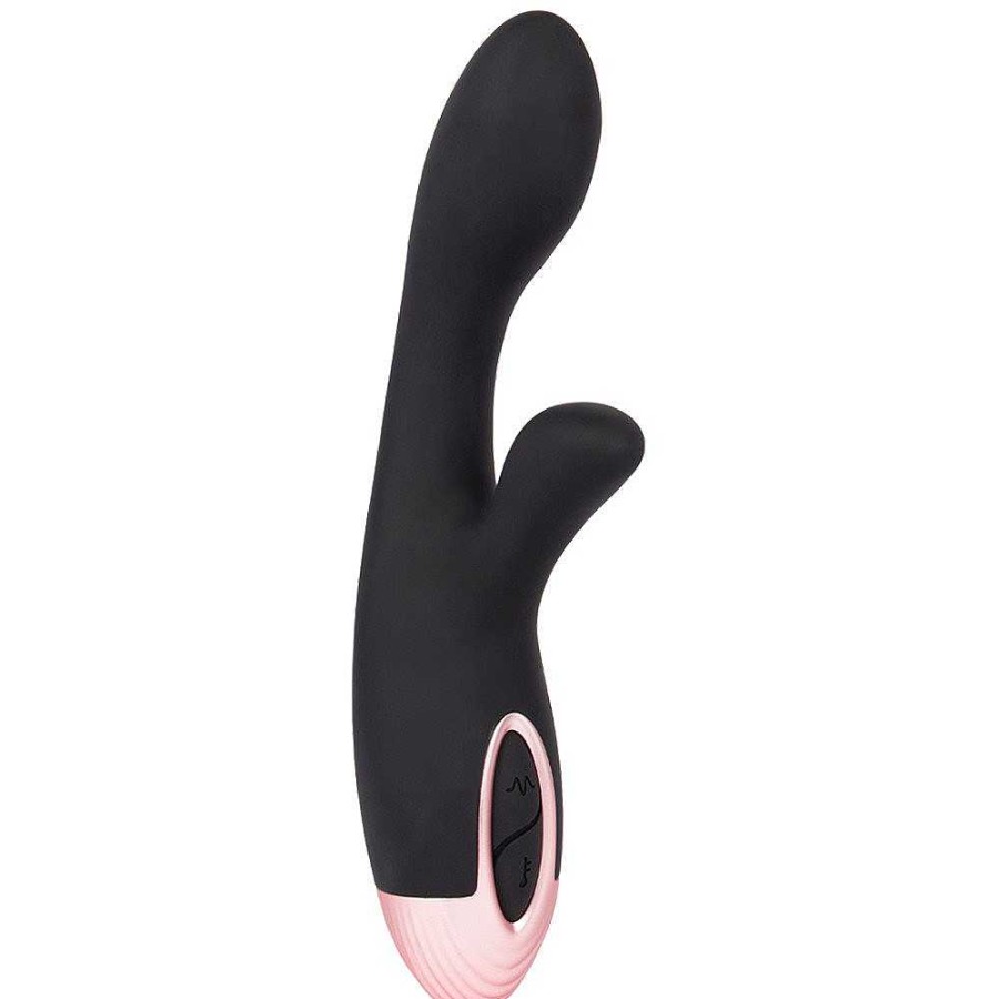 Bondara Bondara Black Rose Gold 7 Function Warming Rabbit Vibrator Black And Rose Gold Vibrators