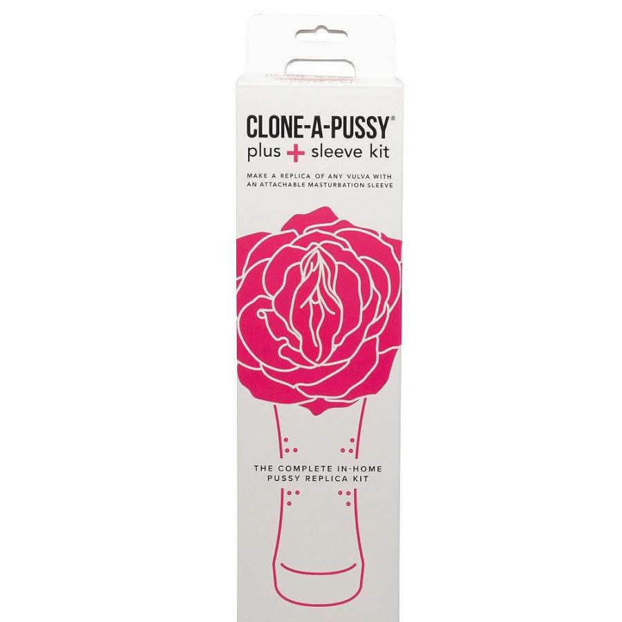 Clone-A-Willy Clone-A-Pussy Plus Masturbator Sleeve Kit Pink With White Case Adult Gifts & Games