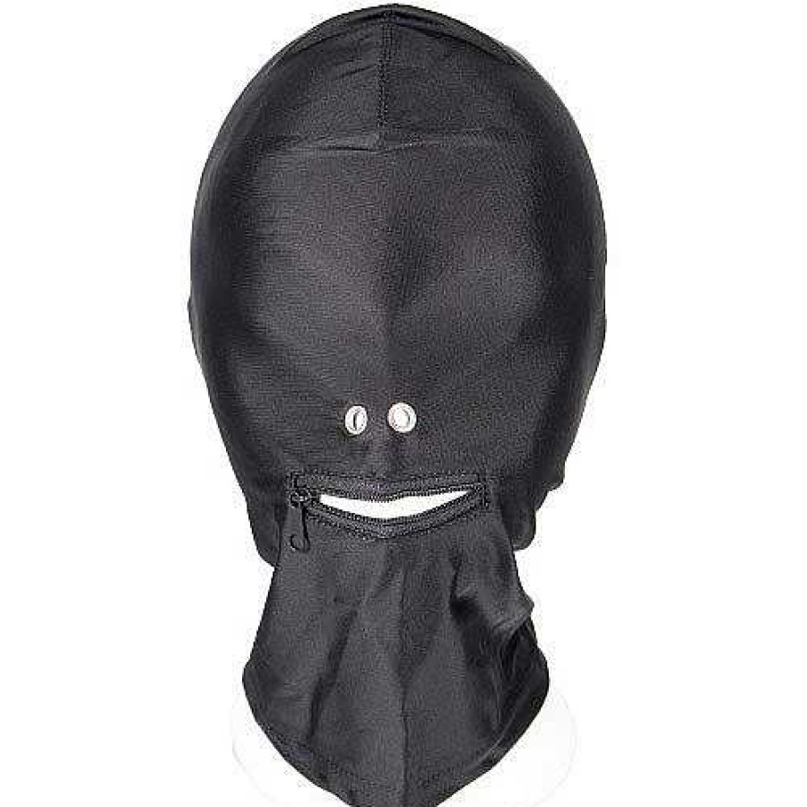 Bondara Bondara Deprivation Hood With Zipped Mouth Black Blindfolds, Hoods & Masks