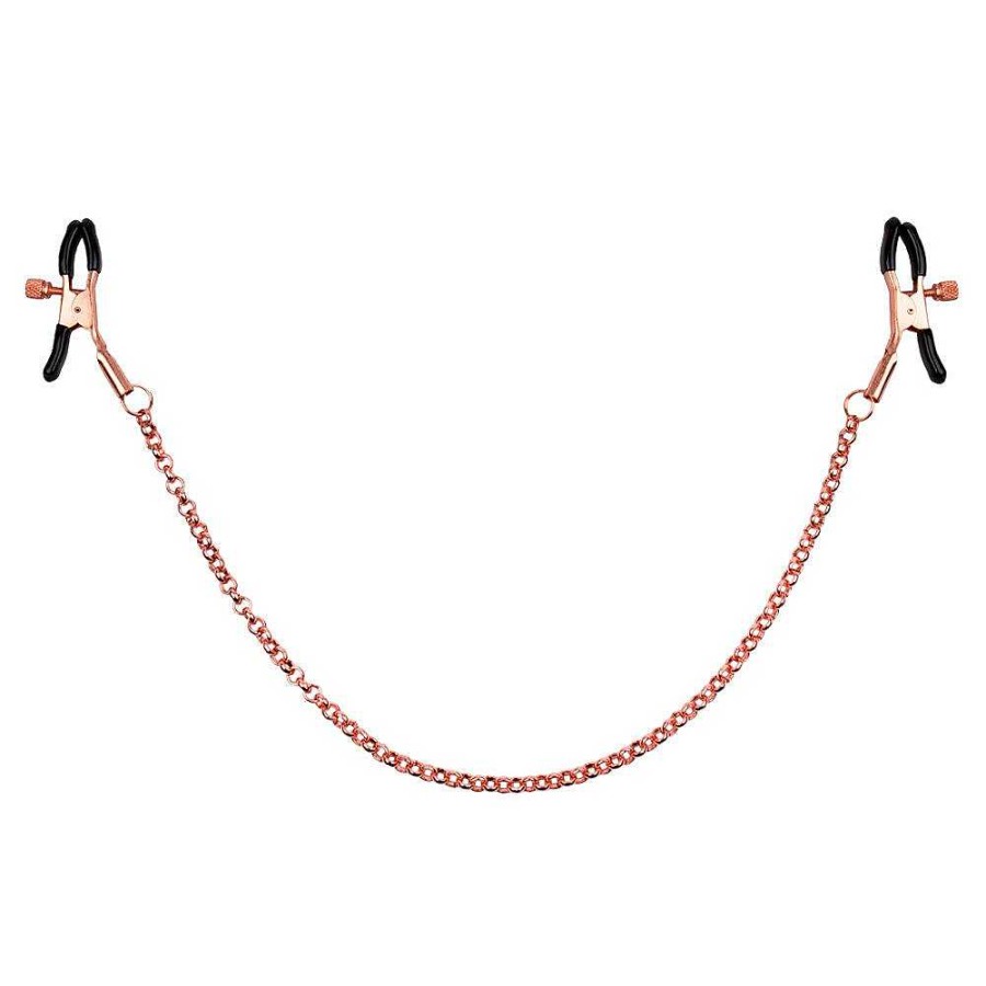 Bondara Bondage Bondara Pink Kink Chain Nipple Clamps Rose Gold Nipple Toys & Clit Toys