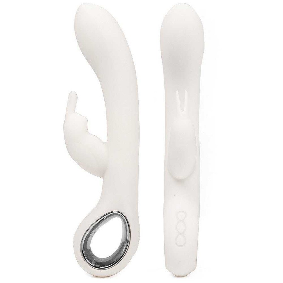 Mon Amour Mon Amour Silver Silicone 16 Function Rabbit Vibrator White Vibrators