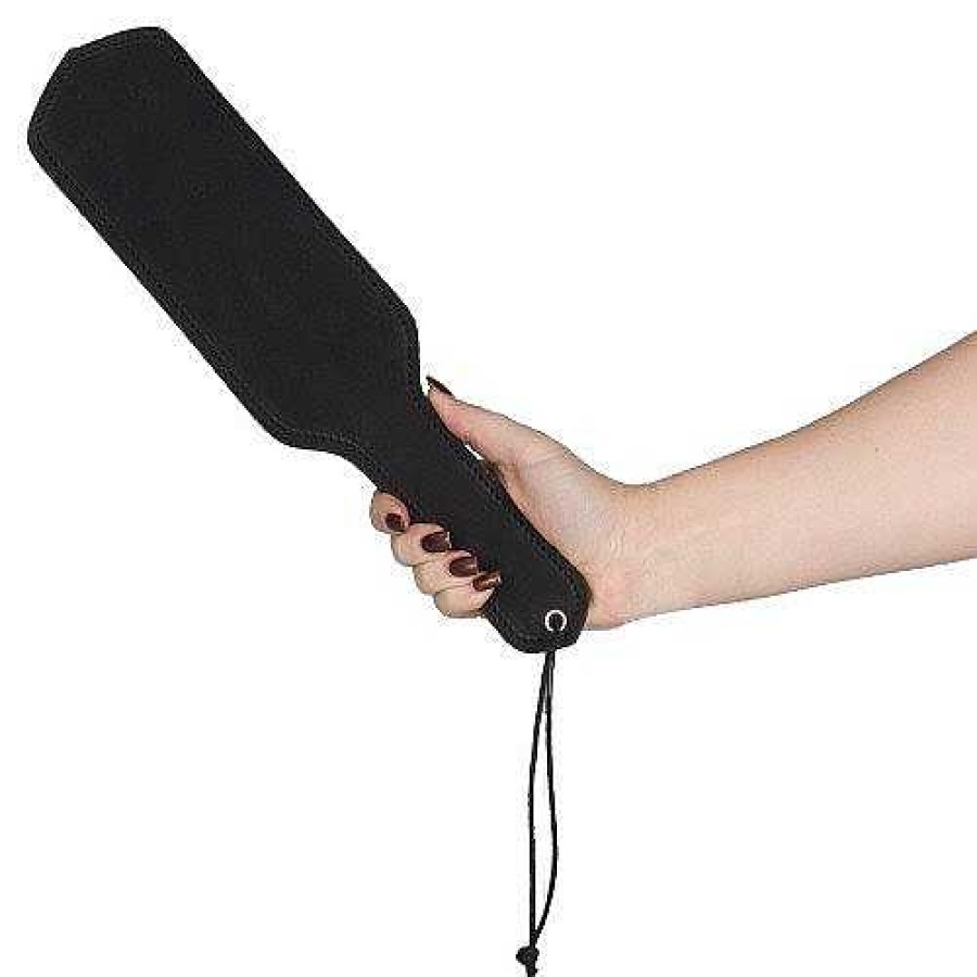 Bondara Bondara Nubuck Leather Spanking Paddle - 13 Inch Black Floggers, Whips & Ticklers