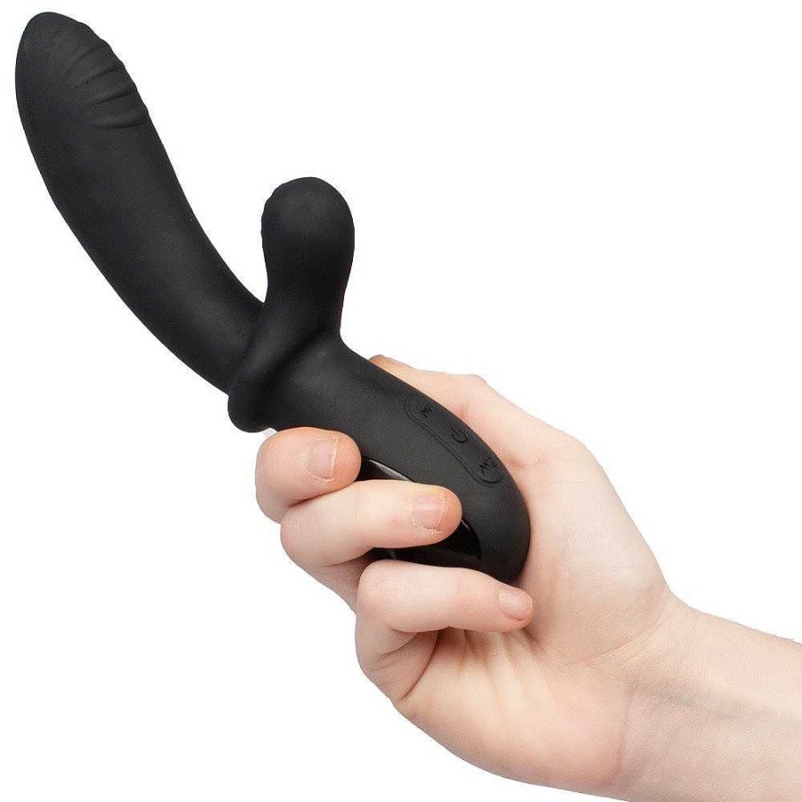 Bondara Sex Sparks Magnetism Silicone E-Stim Rabbit Vibrator Black Vibrators