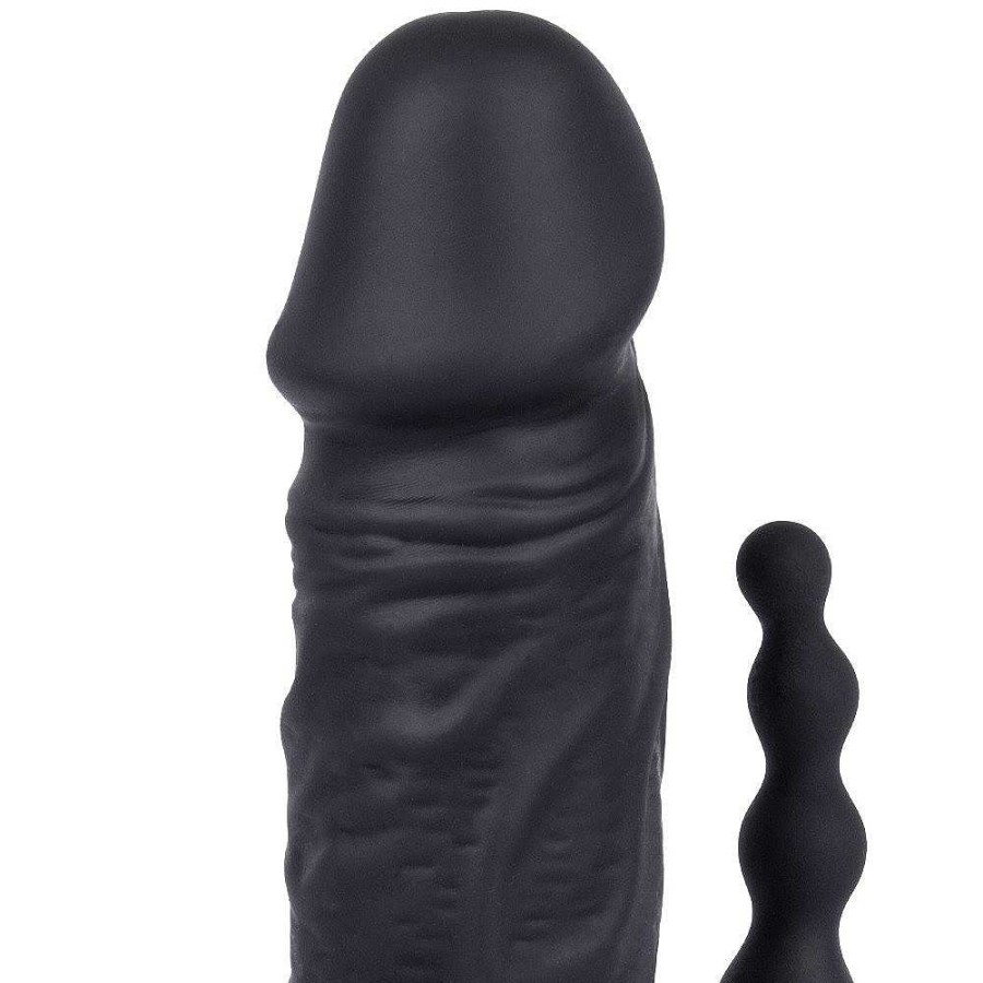 Bondara Bondara 10 Function Remote Thrusting Triple Vibe Dildo - 8.6 Inch Black Vibrators