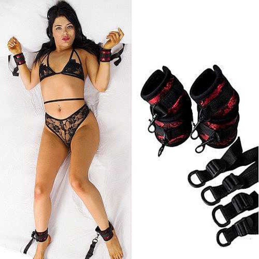 Bondara Boutique Bondara Your Fantasy In Bed Restraint Red & Black Bondage Restraints & Handcuffs