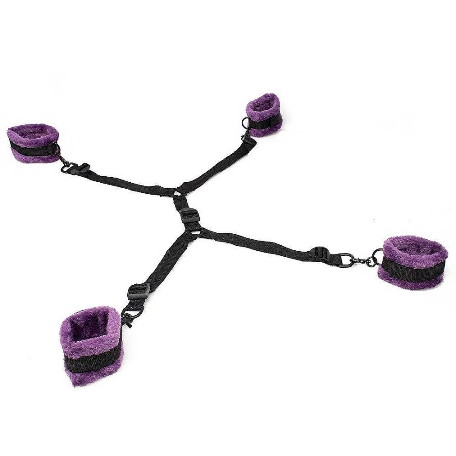 Bondara Bondage Bondara Furry All Mine In Bed Restraint Purple Bondage Restraints & Handcuffs