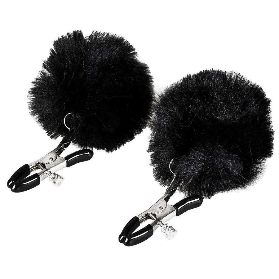 Bondara Bondara Super Furry Nipple Clamps Black Nipple Toys & Clit Toys