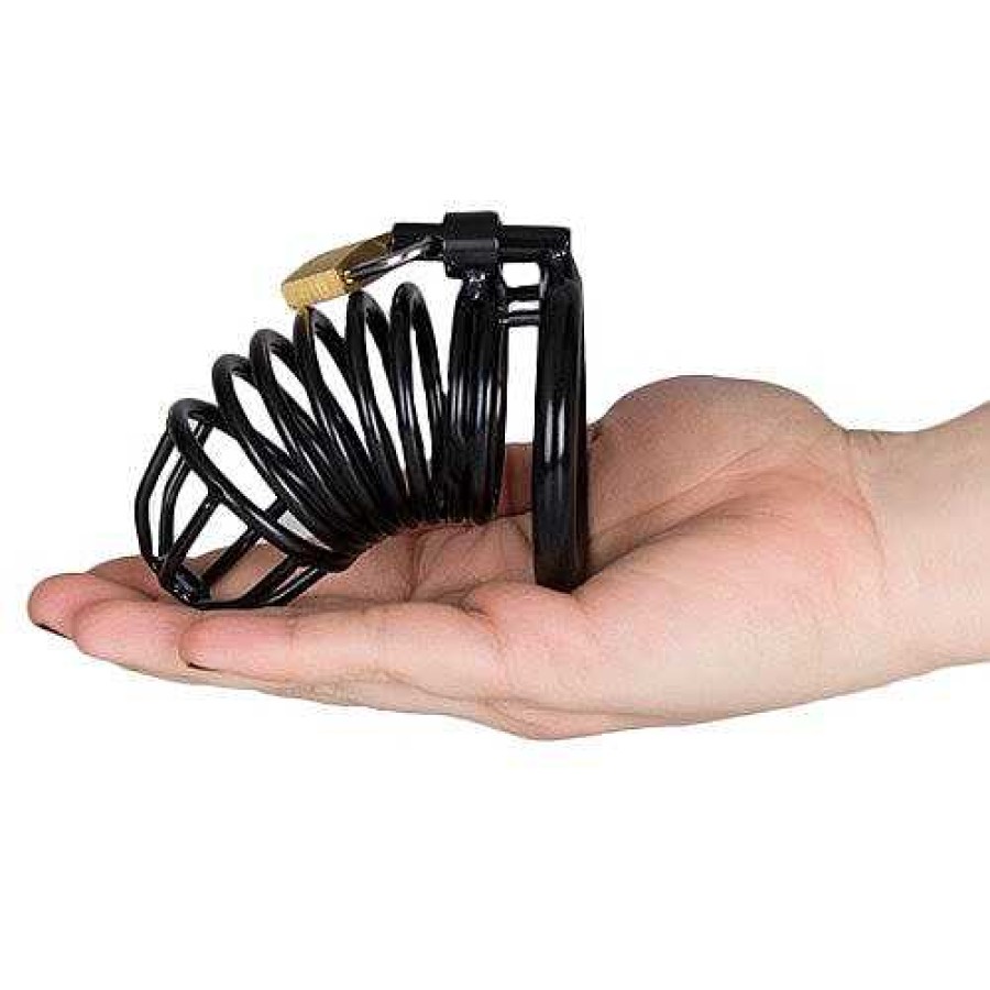 Bondara Torment Stainless Steel Spiral Chastity Cage Black Chastity Devices