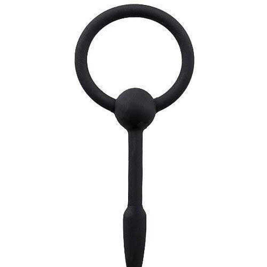 Bondara Bondara Silicone Stopper Penis Plug With Through-Hole - 7.5Cm Black Medical Play Toys