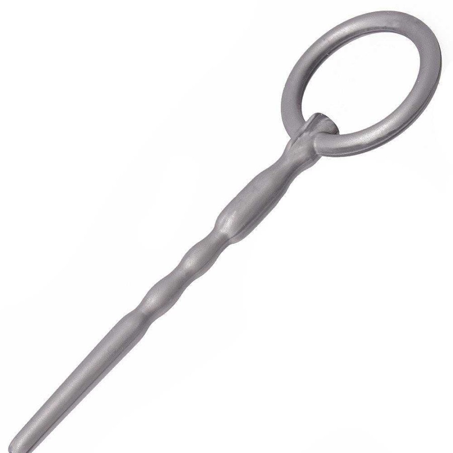 Bondara Bondara Ripple Penis Plug With Through-Hole - 11Cm Silver Medical Play Toys