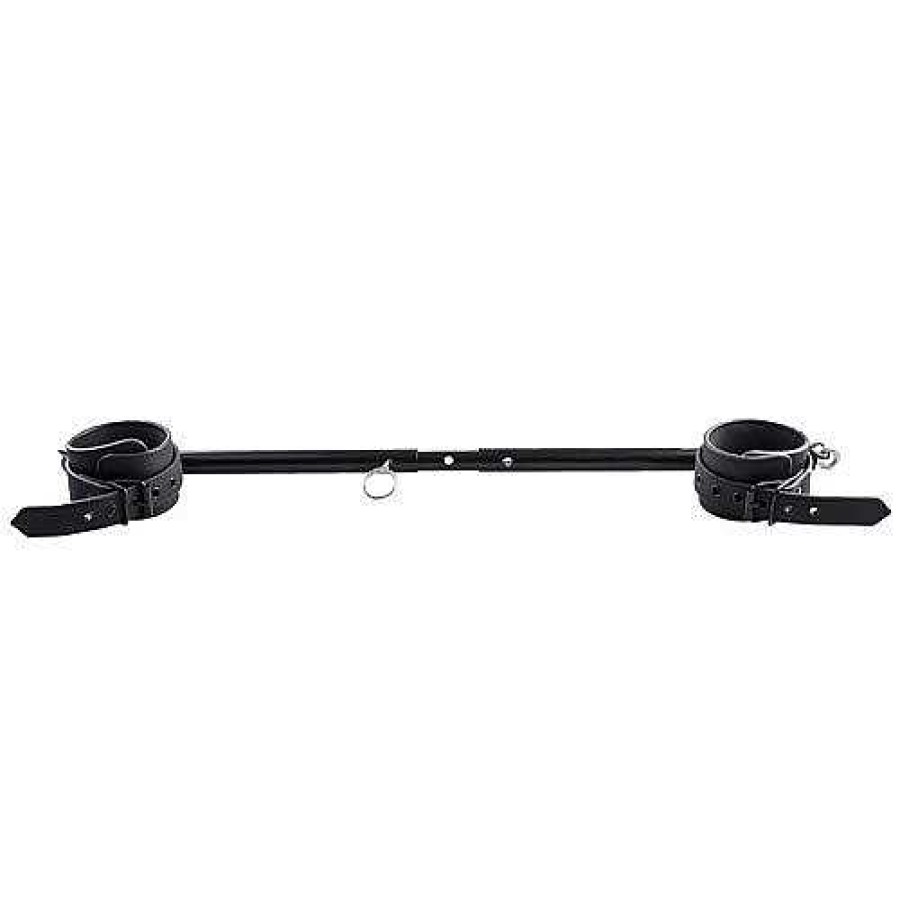 Bondara Bondara Faux Leather Expandable Spreader Bar - 29 Inch Black Bondage Restraints & Handcuffs