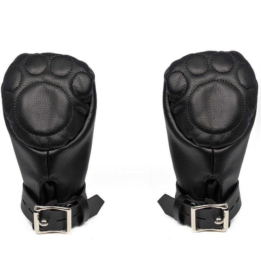 Bondara Bondage Bondara Pup'S Best Friend Paw Bondage Mitts Black Bondage Restraints & Handcuffs