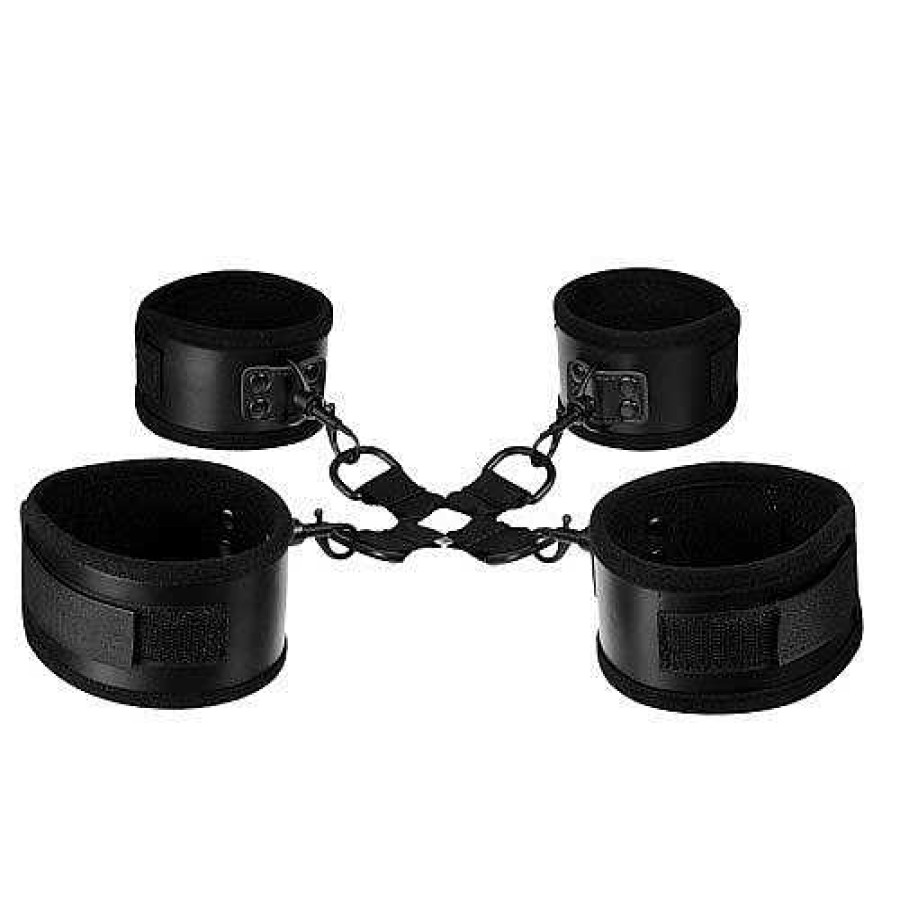 Bondara Bondage Bondara Pin Me Down Black Pvc Hogtie Restraint With Detachable Cuffs Bondage Restraints & Handcuffs