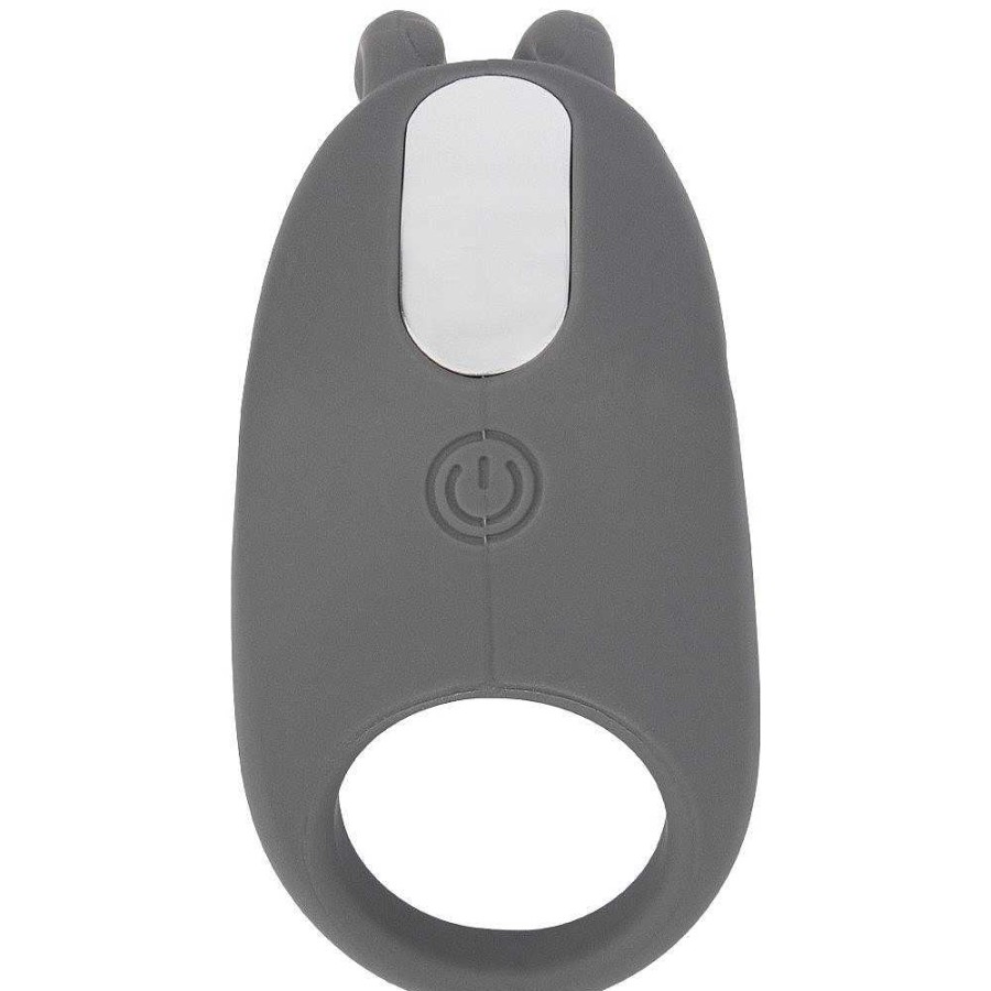 Bondara Bondara Bouncy Bunny 7 Function Rechargeable Vibrating Cock Ring Grey Male Sex Toys