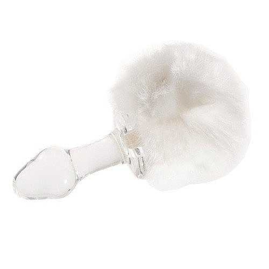 Kinky Tails Kinky Tails Bunny Glass Butt Plug White Anal Toys