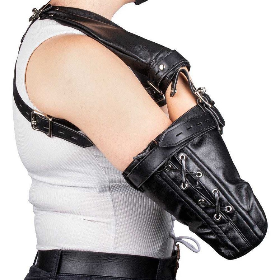 Luxe Bondara Luxe Pvc Elbow Restraints And Mittens Black Bondage Restraints & Handcuffs