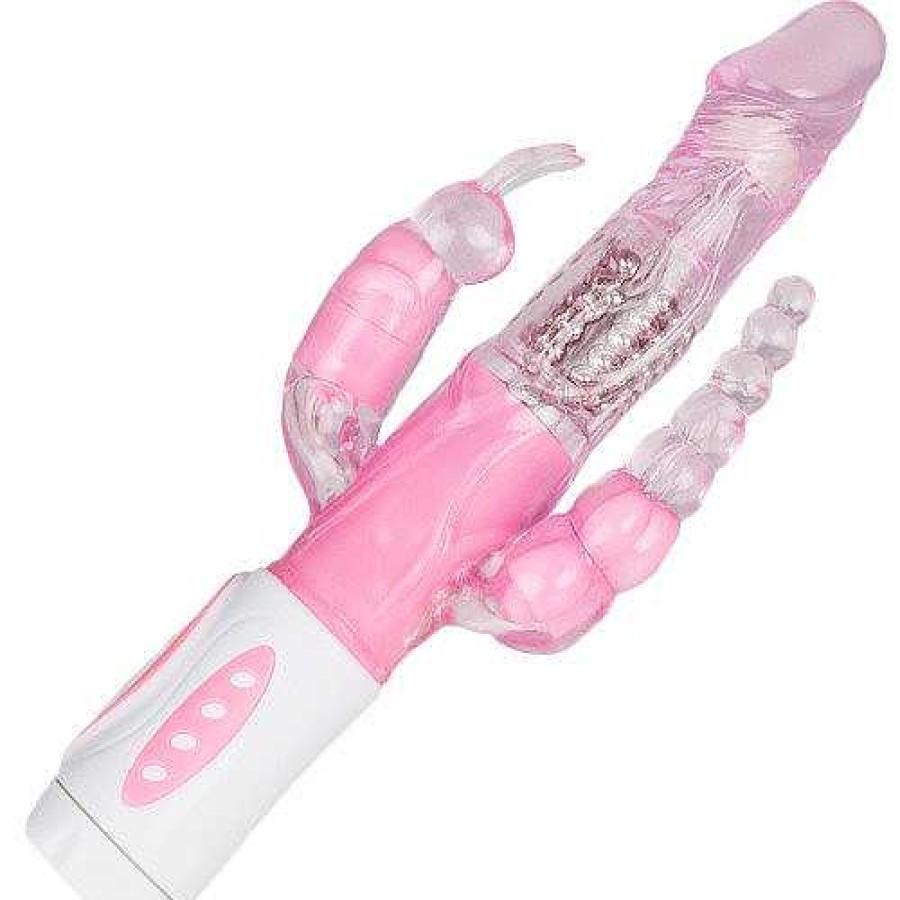 Bondara The Triple Treat 3-Way Rabbit Vibrator Pink Vibrators