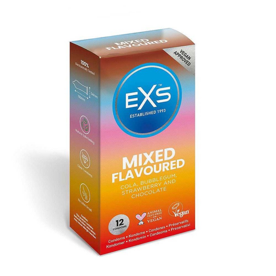 EXS Exs Mixed Flavour Condoms - 12 Pack Sex Aids For Couples