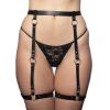 Bondara Bondara Faux Leather O-Ring Thigh Harness Black Fetish Clothing