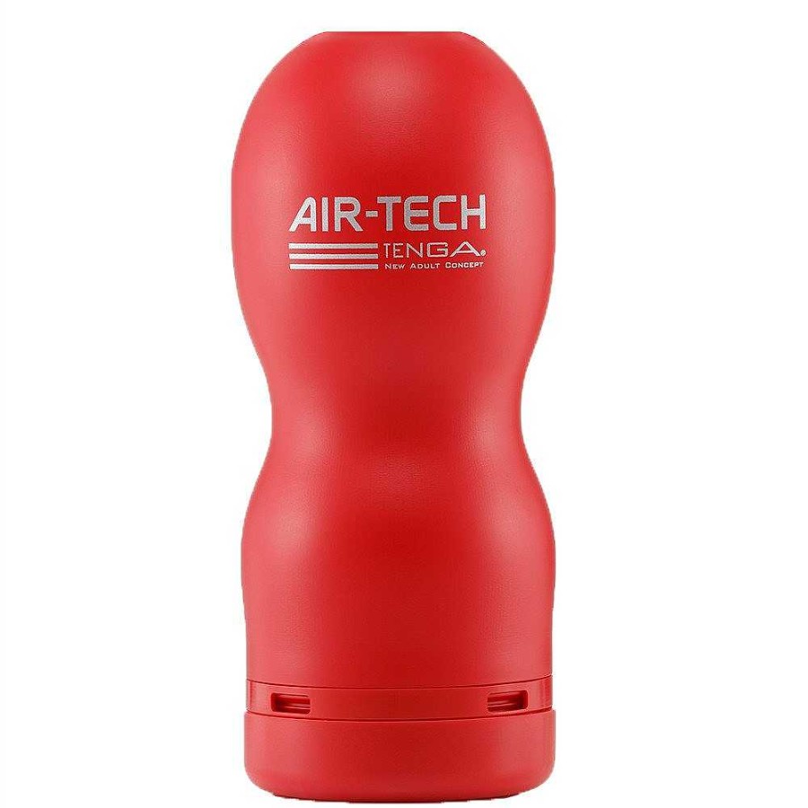 Tenga Tenga Air Tech Regular Cup Masturbator Silver And Red Casing, Transparent Sleeve Inside Male Sex Toys