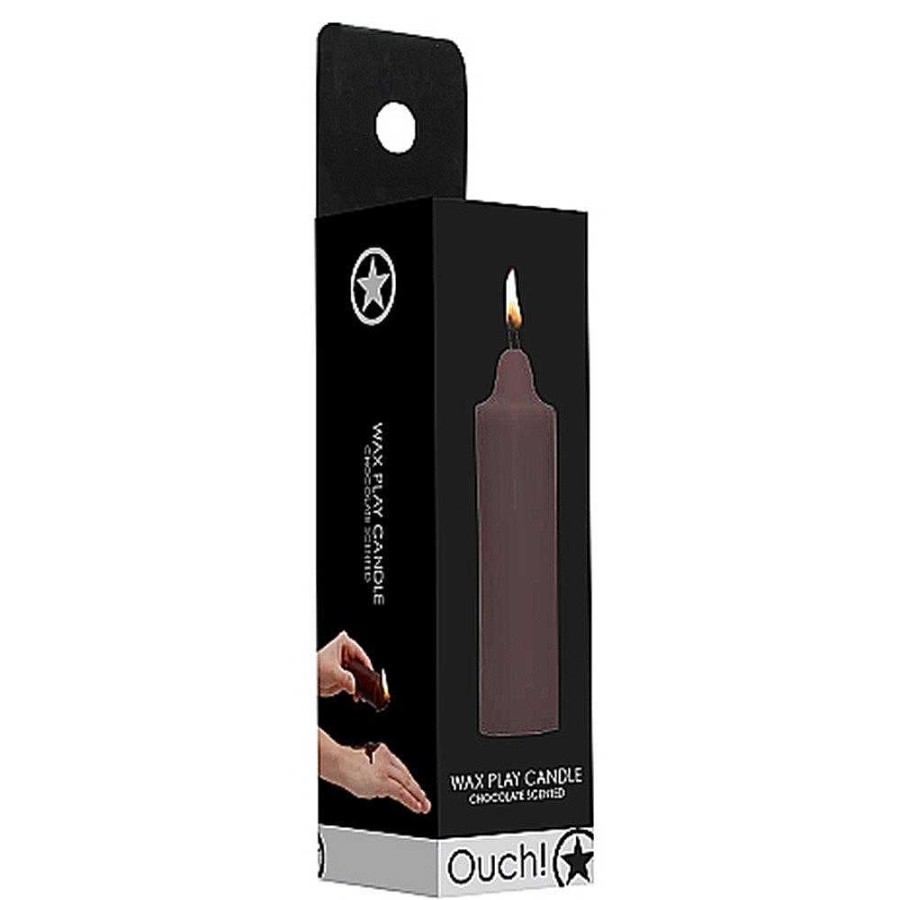 Bondara Ouch! Hot Stuff Chocolate Scented Wax Play Candle Brown Bondage Equipment