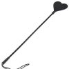 Bondara Bondara Silicone Heart Riding Crop - 19 Inch Black Floggers, Whips & Ticklers