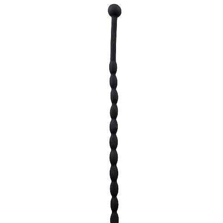 Bondara Bondara Silicone Ribbed Urethral Sound - 16Cm Black Medical Play Toys