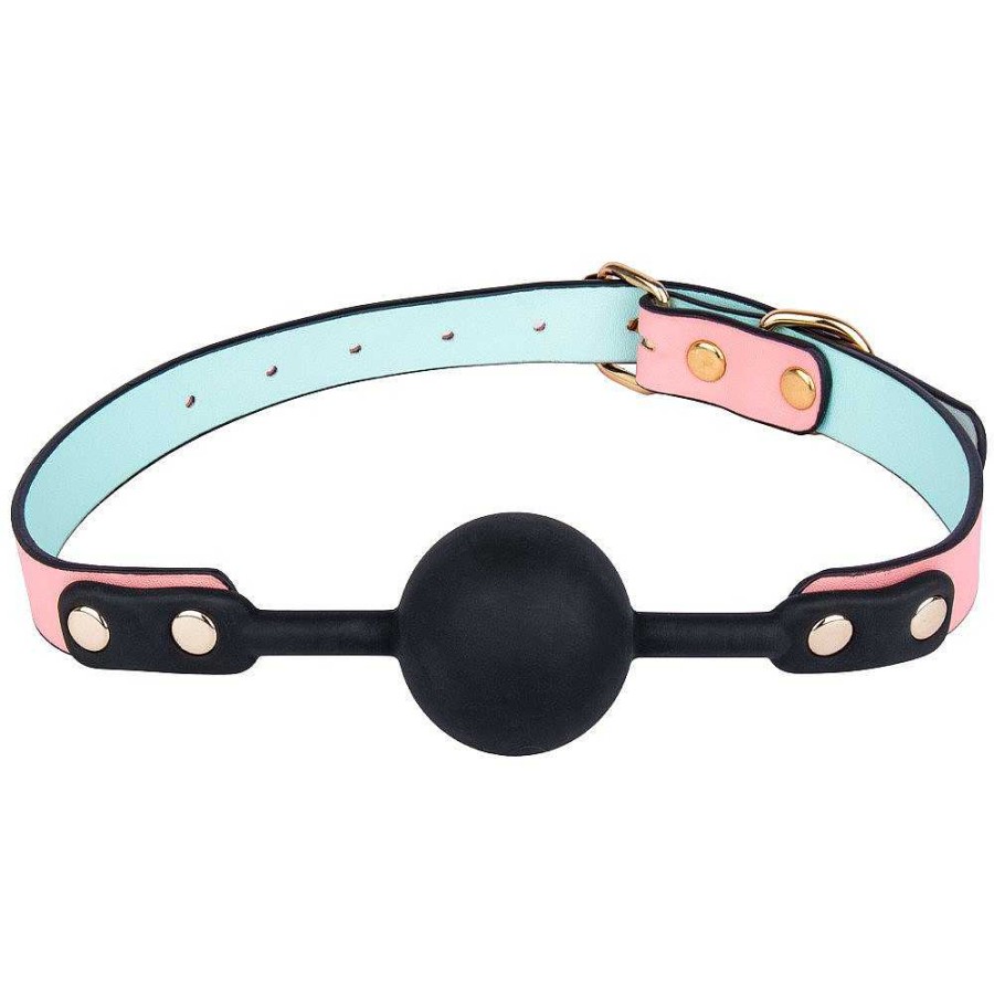 Luxe Bondara Luxe Bow To Me Pink Pu Ball Gag Pink And Blue Ball Gags & Mouth Gags