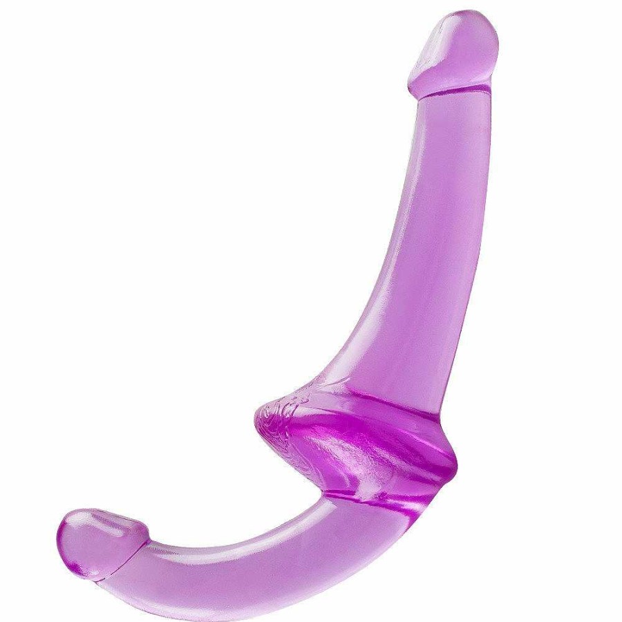 Bondara Crystal Clear Jellies Bondara Crystal Clear Curveball Double Ended Dildo - 9 Inch Purple Dildos