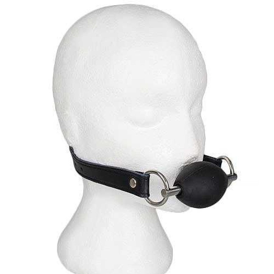 Luxe Bondara Luxe Leather Oval Ball Gag Black Ball Gags & Mouth Gags