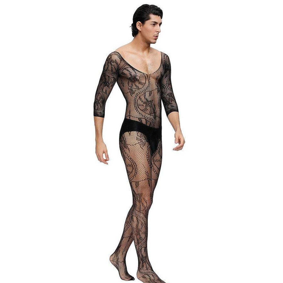 Bondara Bondara Man Fishnet Crotchless Bodystocking Black Sexy Lingerie For Women