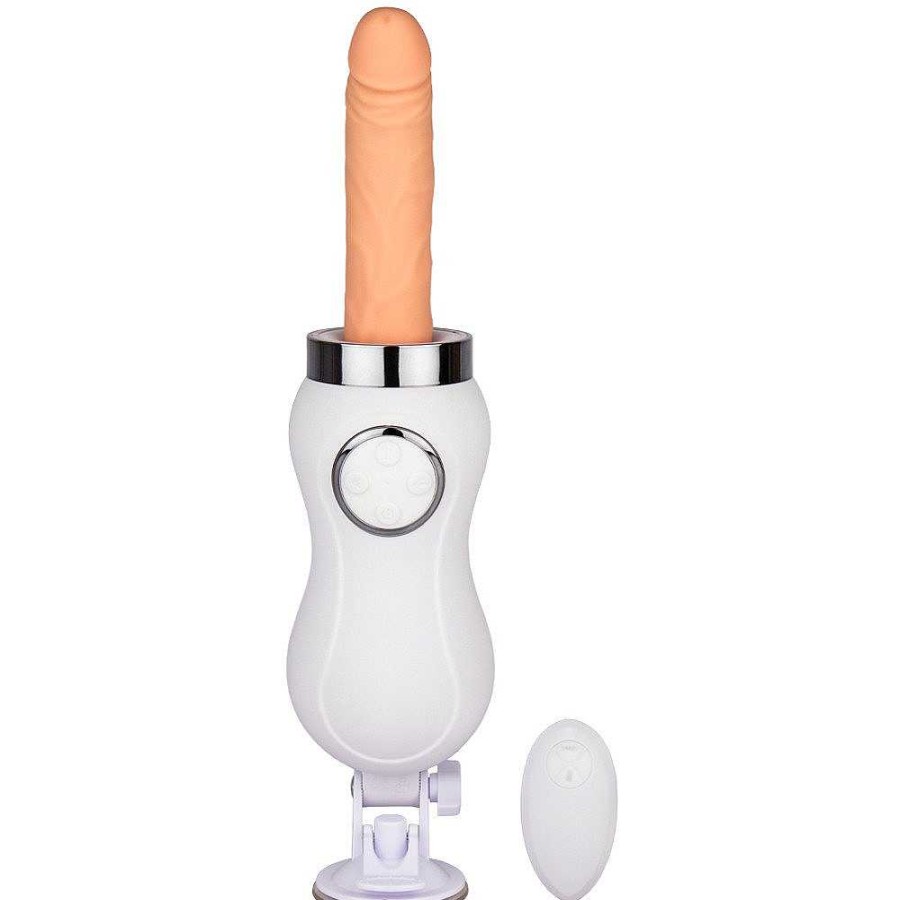 Bondara Bondara Hot Sex White 10 Function Warming Remote Sex Machine Light Tone Dildo And White Machine Vibrators