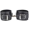 Bondara Bondara Faux Leather Wrist Cuffs Black Bondage Restraints & Handcuffs