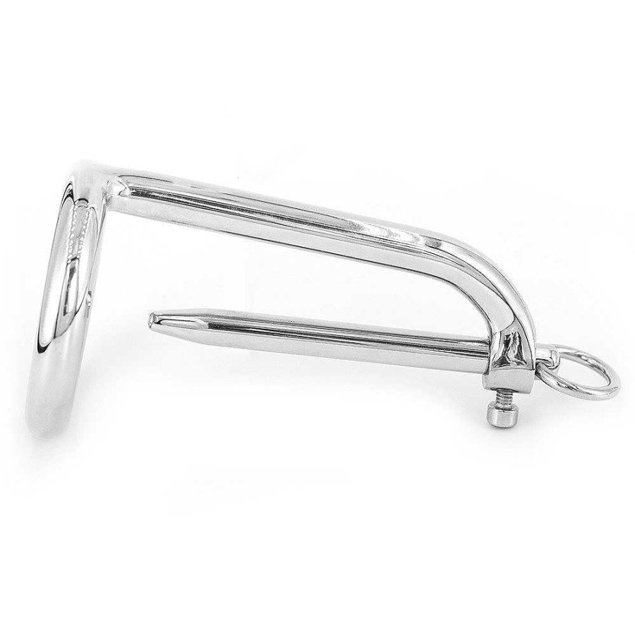 Torment Torment Restricted Access Chastity Ring & Urethral Sound - 10Cm Silver Chastity Devices