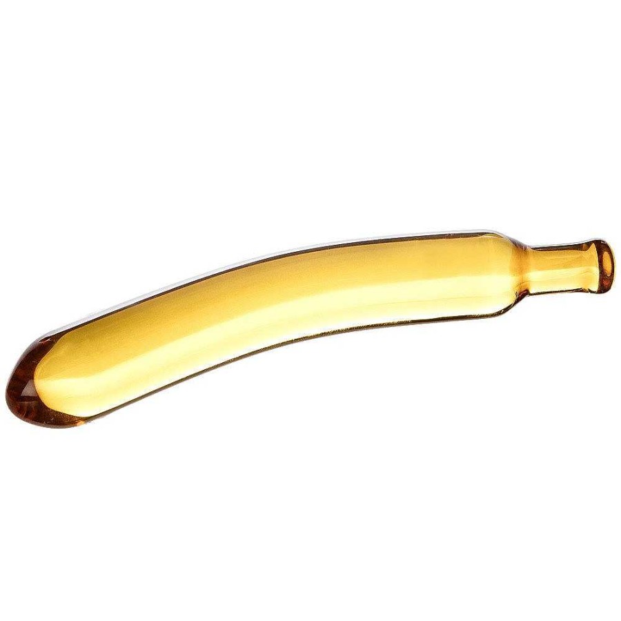 Glacier Glacier Glass Juicy Fruit Banana Dildo - 7 Inch Yellow Dildos