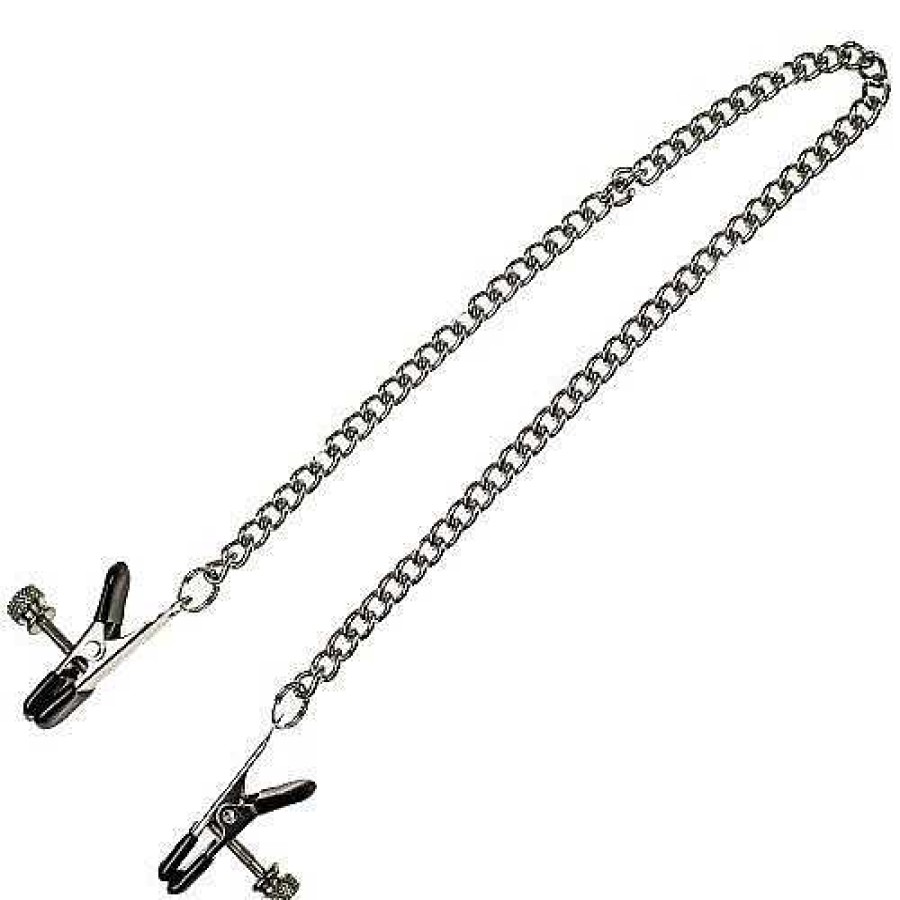 Bondara Bondara Chained Nipple Clamps Silver Nipple Toys & Clit Toys