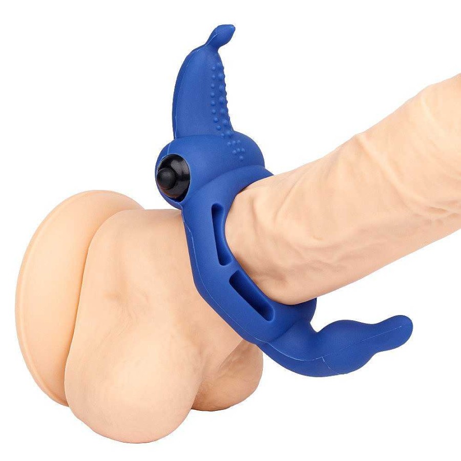 Bondara Bondara Teasing Touches Vibrating Cock Ring Blue Male Sex Toys